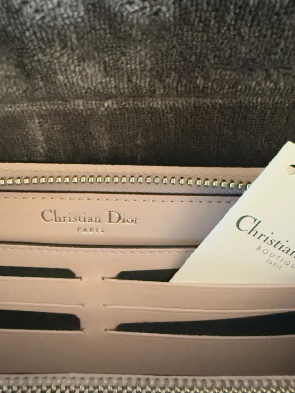 Christian Dior Diorissimo Blue Zip-Around Women's Wallet with Silver Hardware